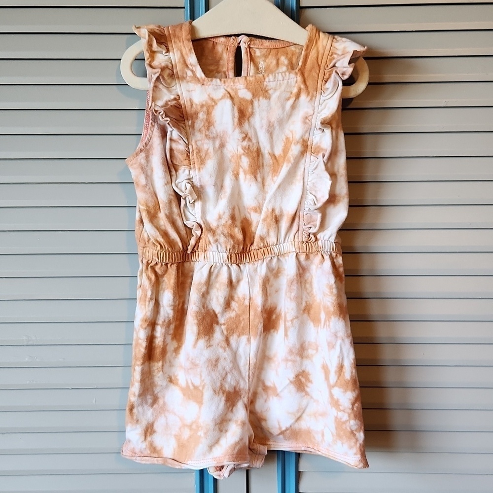 Burt’s Bees Baby Orange Tie-Dye Romper - Picture 1 of 12